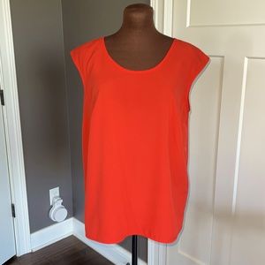 Merona Red Orange Sleeveless Hi Lo Top Size Large